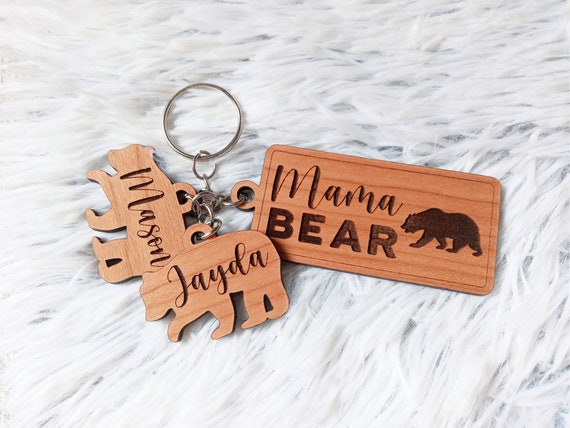 Bear Keychain SVG Glowforge Mama Bear Keychain SVG Glowforge