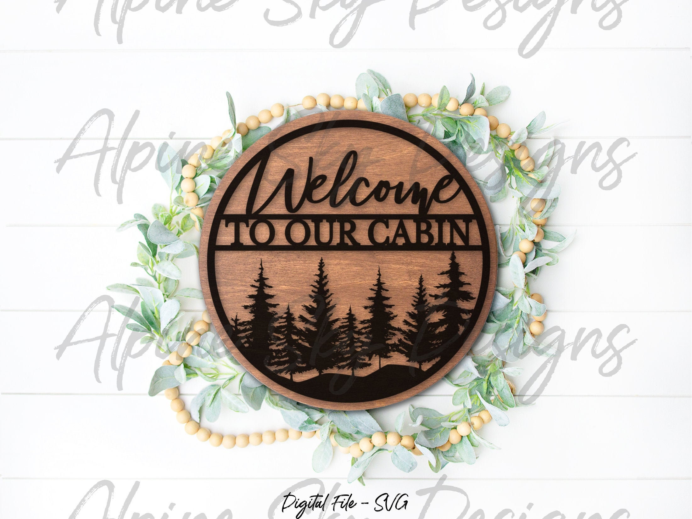 Welcome To Our Cabin SVG Glowforge/Laser File | Glowforge Cabin Decor | Welcome Sign SVG | Laser Cut Files | Cabin SVG | Glowforge Files