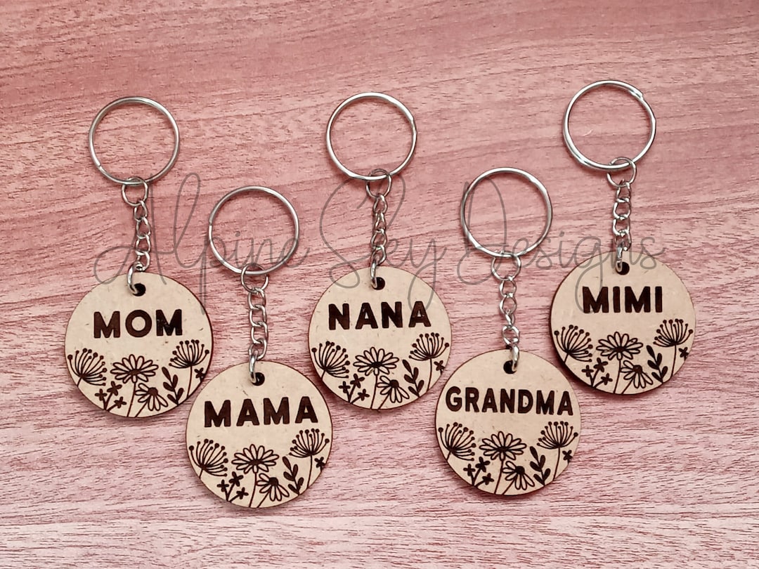 Floral Keychain SVG Bundle Keychain Files Mom
