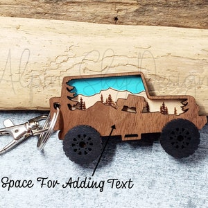 Offroad Keychain SVG Offroad Vehicle SVG Keychain Glowforge Keychain SVG Laser Mountain Keychain Svg Files Offroad Keychain 4x4 image 2