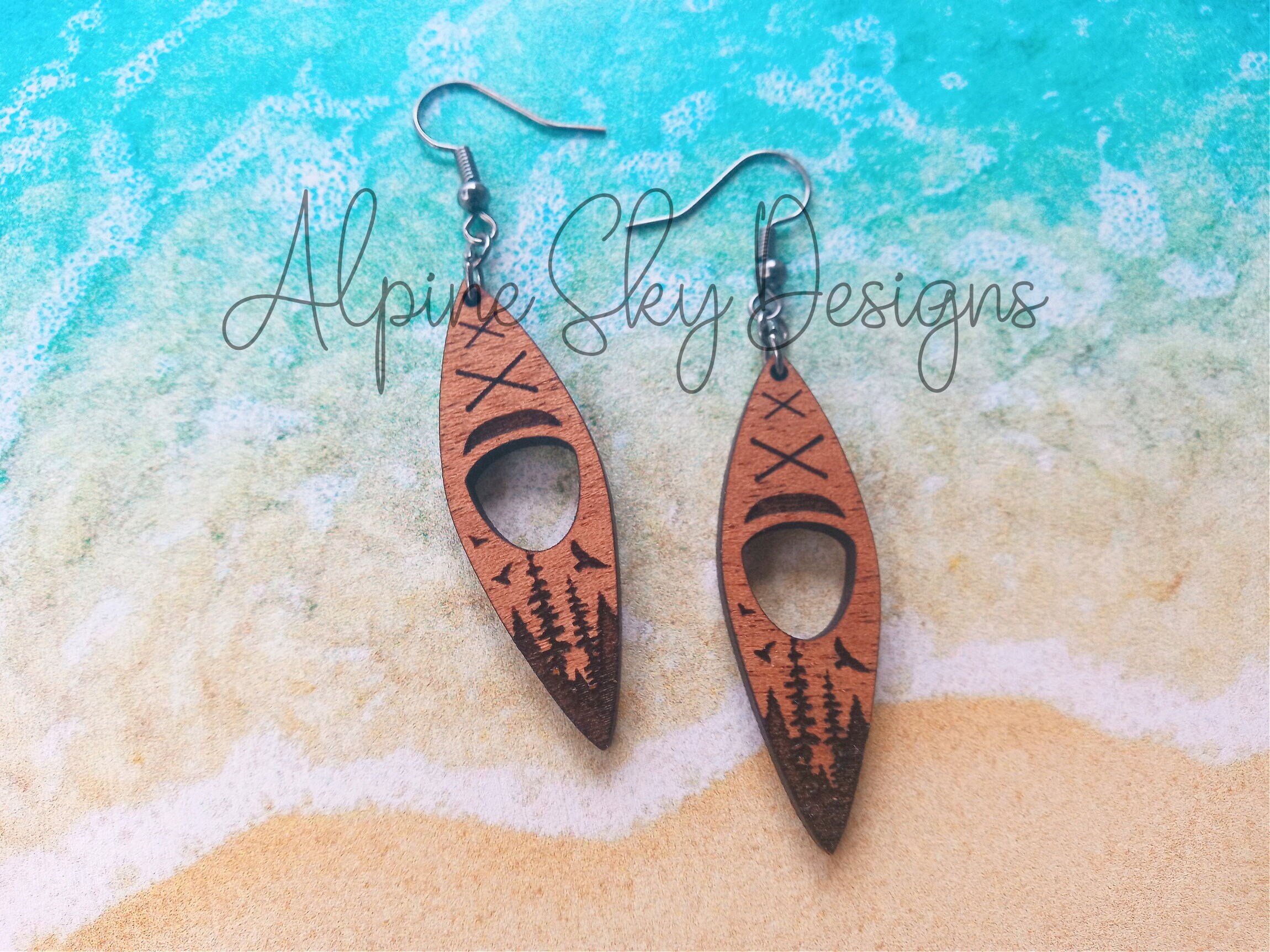 Kayak Earrings SVG Kayak SVG for Kayak Svg Files Etsy