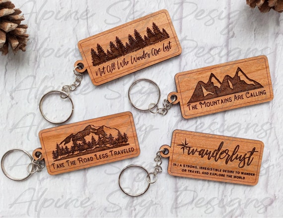 Wood Keychains (w/leather hardware) – Jay's Glowforge Laser Blanks & More