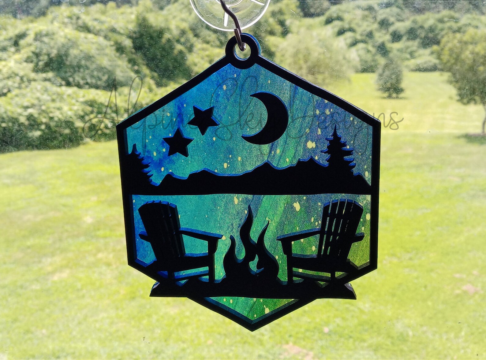 Mountain Suncatcher SVG for Sun Catcher SVG for Etsy