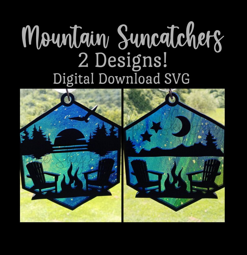 Mountain Suncatcher SVG for Sun Catcher SVG for Etsy UK