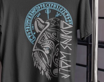 Walhalla Wolf Maske Wolf Odins Runen Kreis Nordischer Kompass Wikinger Valhalla T-shirt Warrior Wolf Odins Unisex Comfortable T-Shirt