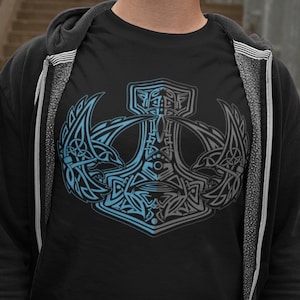 Nordic Viking Tshirt Hugin Munin Raben Thors hammer Walhalla Runenkreis Vegvisir Nordischer Kompass Wikinger Unisex Jersey Short Sleeve tee