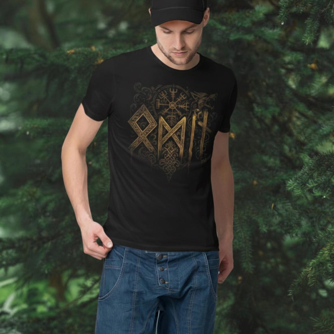 Valhalla Lettering Valhalla Odin Lettering Vegvisir Rune Circle Norse Mythology Vikings ...
