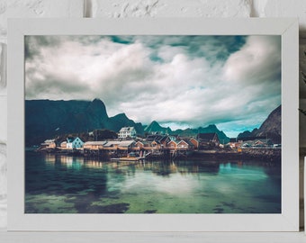 Norway Lofoten Scandinavia Photograph Poster Canvas Wall Art Gift Idea for Scandinavian and Viking-Lovers