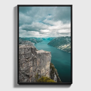 Norway Wall Art, Norwegian Landscape Print , Pulpit Rock in Stavanger Photograph, Canvas Poster Wall Art, Ragnar Vikings, Scandinavian Photo image 1