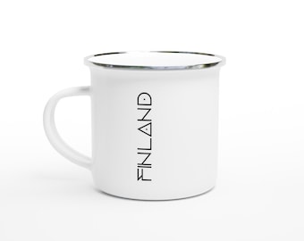 Finland, the country i love ,Enamel Mug,Finnish Gift,Country Mug,Camping Mug,Outdoor Mug,Travel Mug,Scenic Mug,Scenic Gift,Finnish Design,