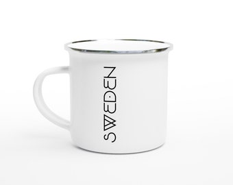 Swedish-Proud Mug, Enamel Mug Sweden, Sweden Love Mug, Sweden Enamel Cup, Swedish Heritage Mug, I love Sweden Mug, Swedish Flag Cup,