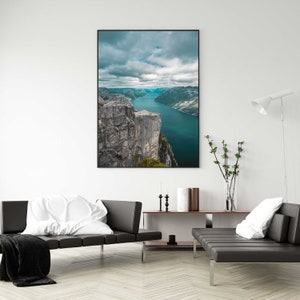 Norway Wall Art, Norwegian Landscape Print , Pulpit Rock in Stavanger Photograph, Canvas Poster Wall Art, Ragnar Vikings, Scandinavian Photo image 8