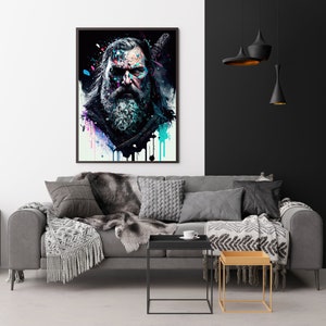 Graffiti Wall Art, Odin Wall Art, Wall Art Canvas, Pop Art Canvas, Pop Culture Wall Art, Graffiti Art Canvas, Odin Print, Extra Large Wall image 6