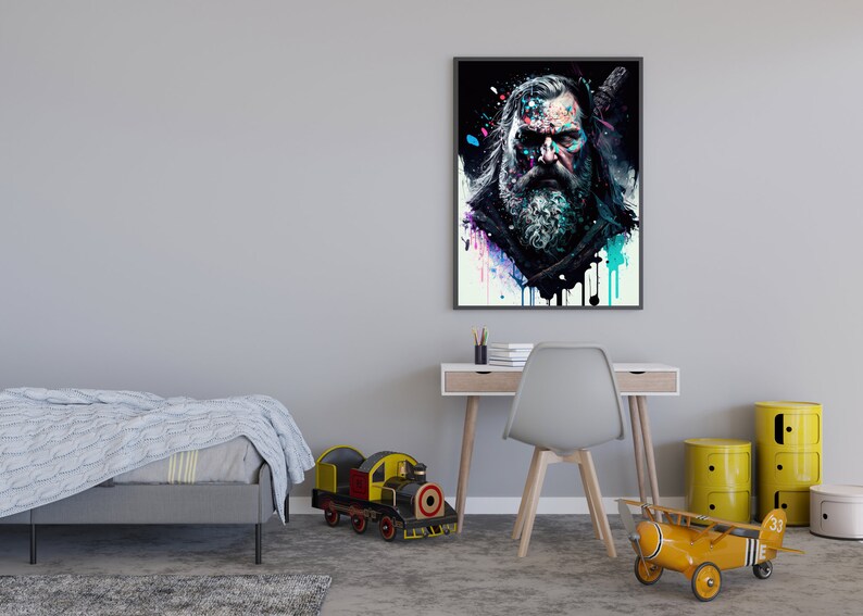 Graffiti Wall Art, Odin Wall Art, Wall Art Canvas, Pop Art Canvas, Pop Culture Wall Art, Graffiti Art Canvas, Odin Print, Extra Large Wall image 9