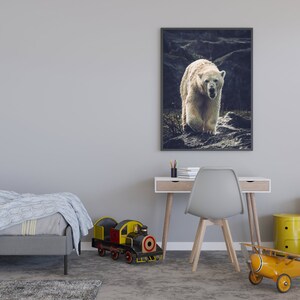 Polar Bear Printable, Digital Download arctic animal art, wildlife wall decor, digital download art, animal lover gift, snow bear photograph image 8
