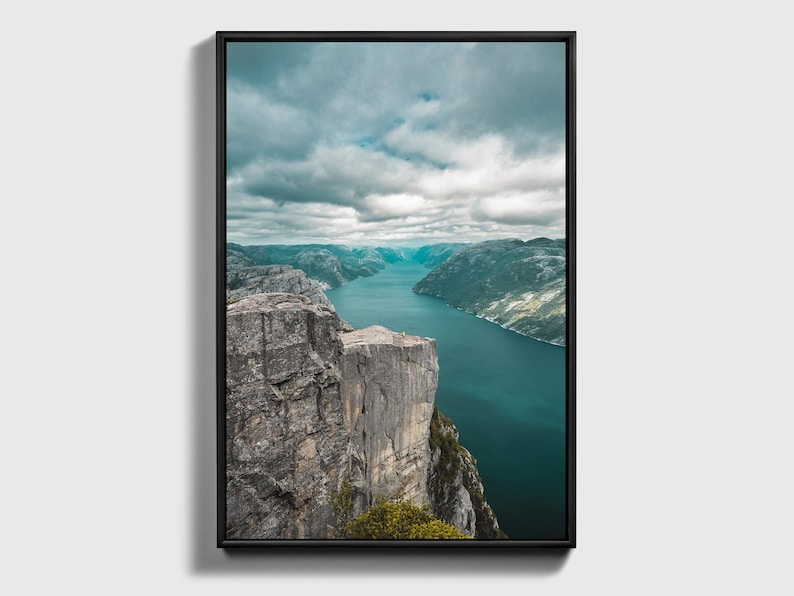 Norway Wall Art, Norwegian Landscape Print , Pulpit Rock in Stavanger Photograph, Canvas Poster Wall Art, Ragnar Vikings, Scandinavian Photo image 1