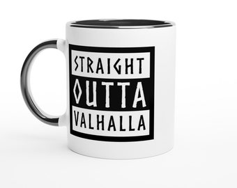 Valhalla Viking Mug, Norse Mythology Coffee Mug, Ragnar Gift, Odin Thor Wall Art Cup, Viking Christmas Gift for Him Her