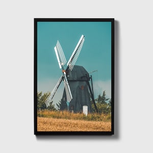 Windmill Field, Field Print, Windmill Poster, Windmill Canvas, Windmill Framed, Windmill Art, Field Art, Windmill Scene, Field Scene,
