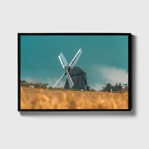 Windmill Field, Field Print, Windmill Poster, Windmill Canvas, Windmill Framed, Windmill Art, Field Art, Windmill Scene, Field Scene,
