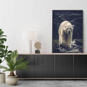 Polar Bear Printable, Digital Download arctic animal art, wildlife wall decor, digital download art, animal lover gift, snow bear photograph image 7