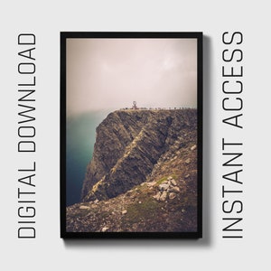 Majestic North Cape Cliff View - Digital Download, High-Resolution Nature Photography, Dramatic Landscape Wall Art