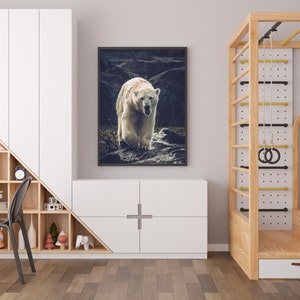 Polar Bear Printable, Digital Download arctic animal art, wildlife wall decor, digital download art, animal lover gift, snow bear photograph image 9