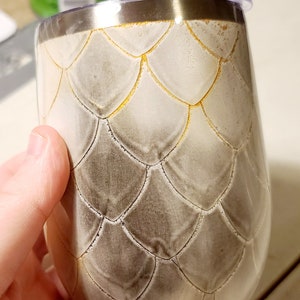 Dragon Scales Wine Tumbler w/steel straw