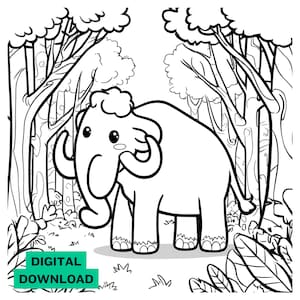 Colorful Elephant Art Collection - Set of 4 Printable Designs for Relaxing Coloring, Instant Download, DIY Printable