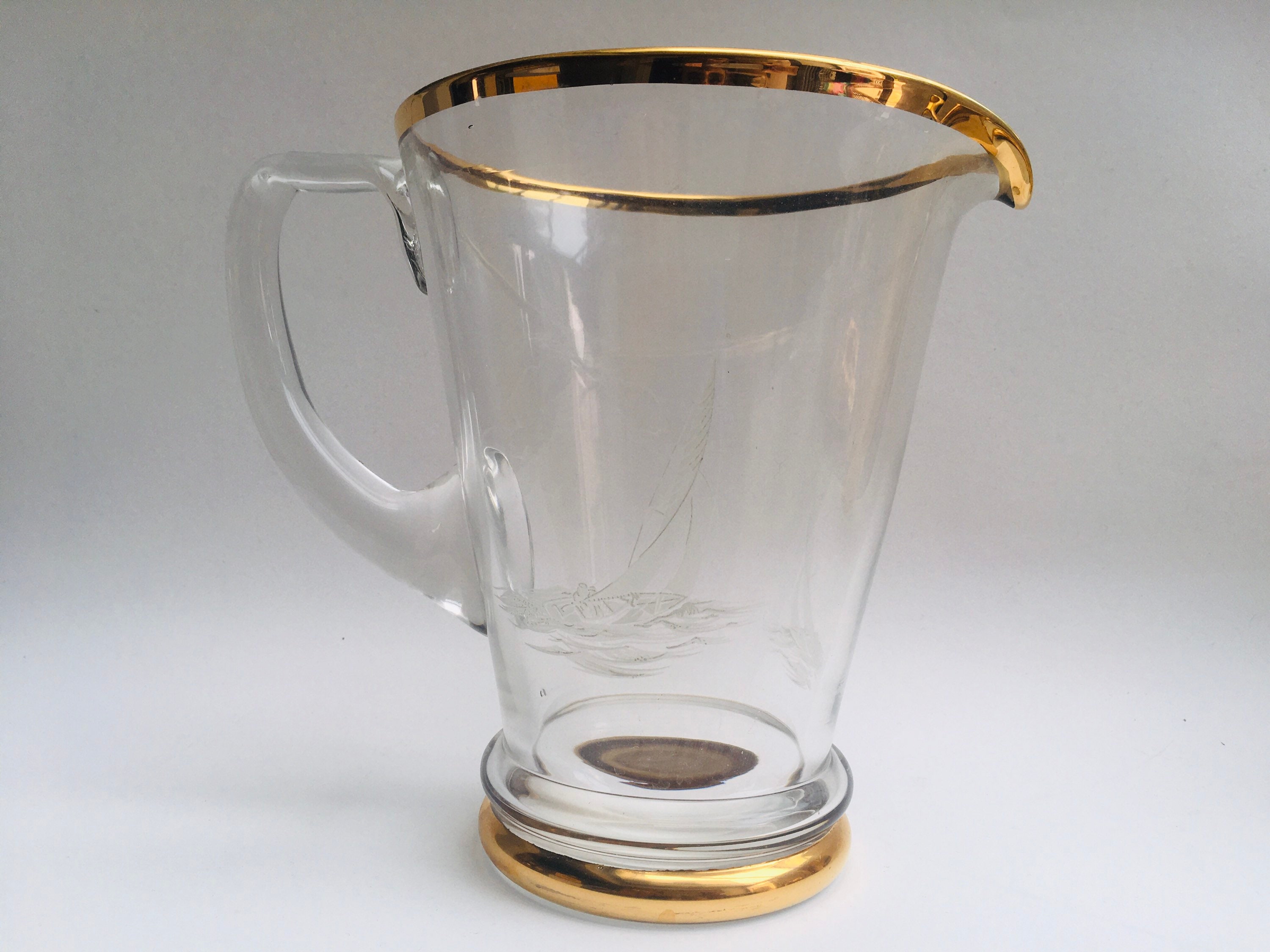 Vintage 1960s Etched Glass Jug Etsy UK