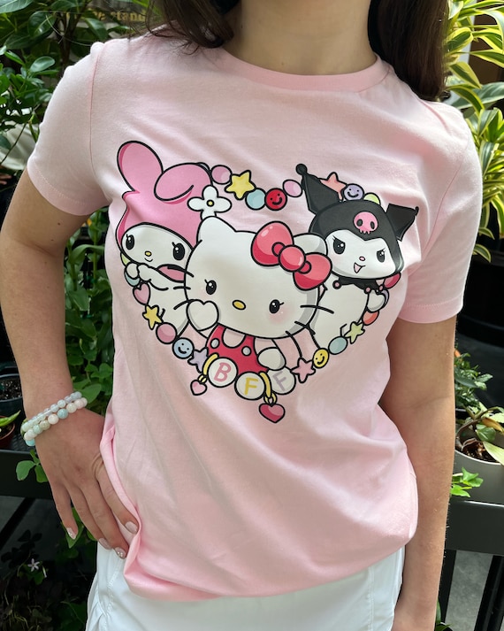 Kawaii Kitty & Friends Shirt | Pink or White | BFF Shirts | T-Shirts
