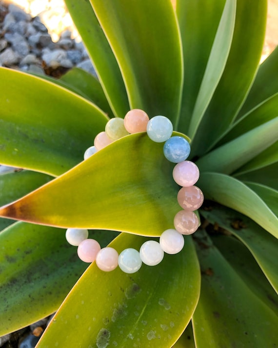Morganite Stone Beaded Bracelet (10 mm)| Genuine Gemstone Bracelet | Healing Stone Bracelet | Crystal Bracelet | Round Gemstone Bracelet