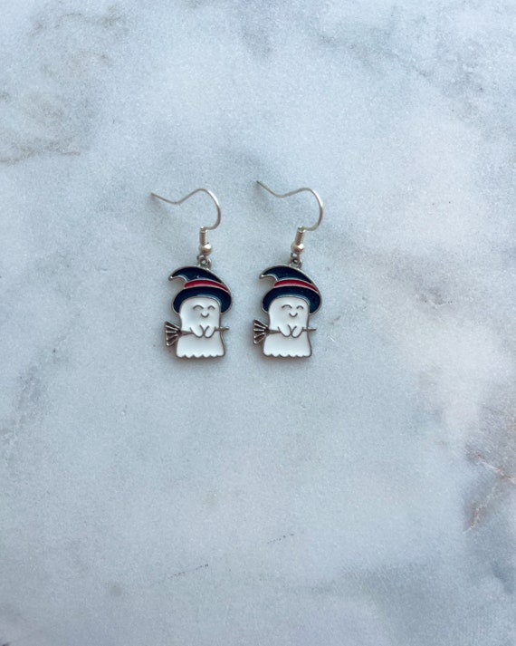 Witch Ghost Earrings/ Halloween Earrings/ Spooky Earrings