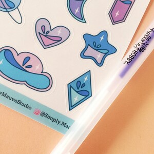 Cute Shapes Matte Translucent Sticker Sheet, Cute See Through Galaxy ...