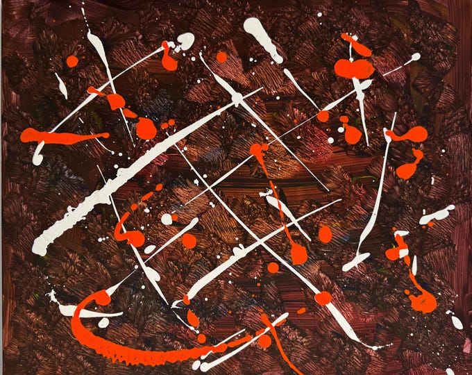 Original Abstract Painting on Canvas 22x18" Acrylic by M