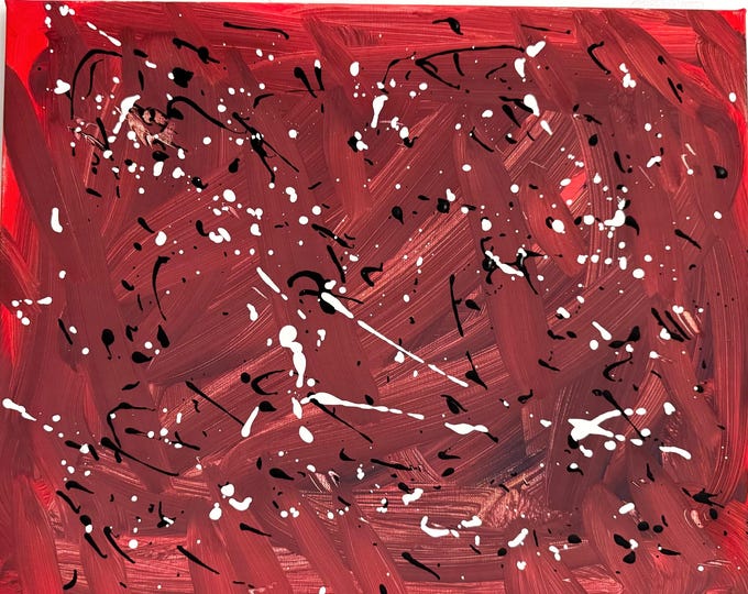 Original Abstract Painting on Canvas 22x18" Acrylic by M
