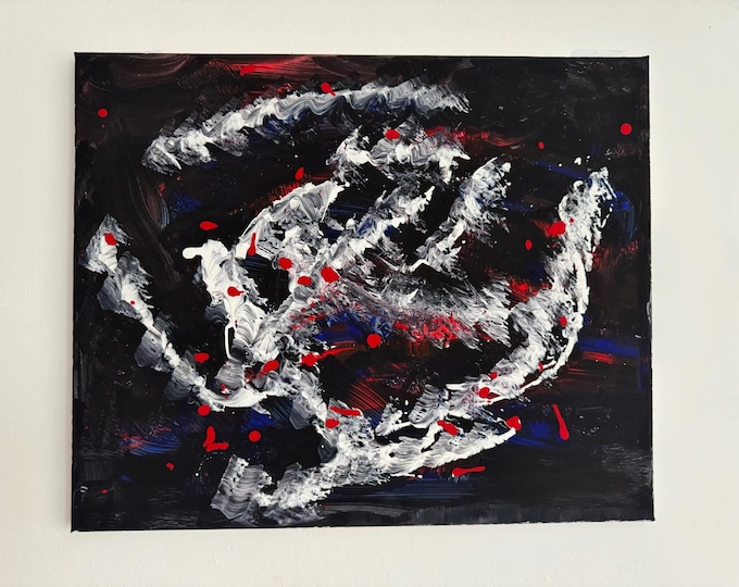 Original Abstract Painting on Canvas 22x18" Acrylic by M
