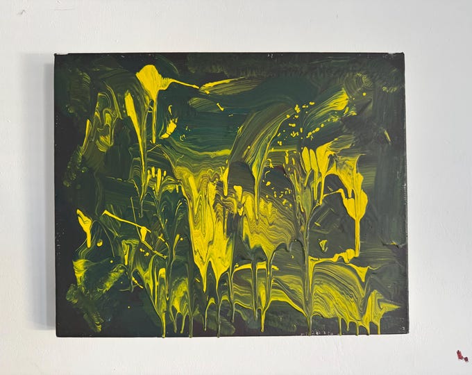 Original Abstract Painting on Box Canvas 19.5x15.75" Acrylic by M