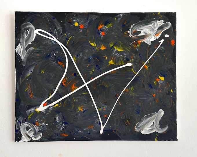 Original Abstract Painting on Canvas 20x16" Acrylic by M