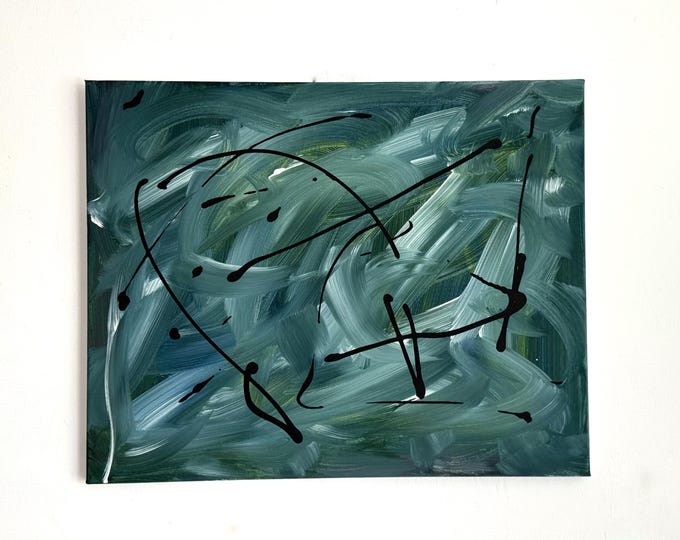 Original Abstract Painting on Canvas 20x16" Acrylic by M