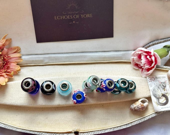 Charming mix of glass & lampwork-style beads Some 925 Marked