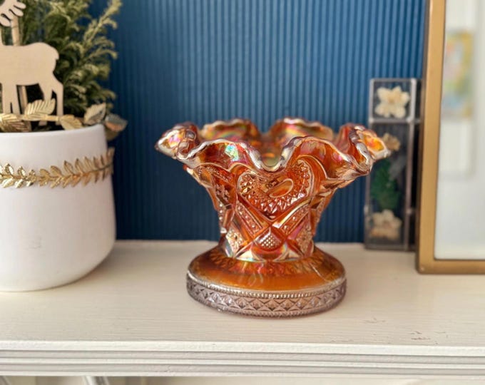 Imperial ‘Royalty’ Marigold Carnival Glass Bowl Base
