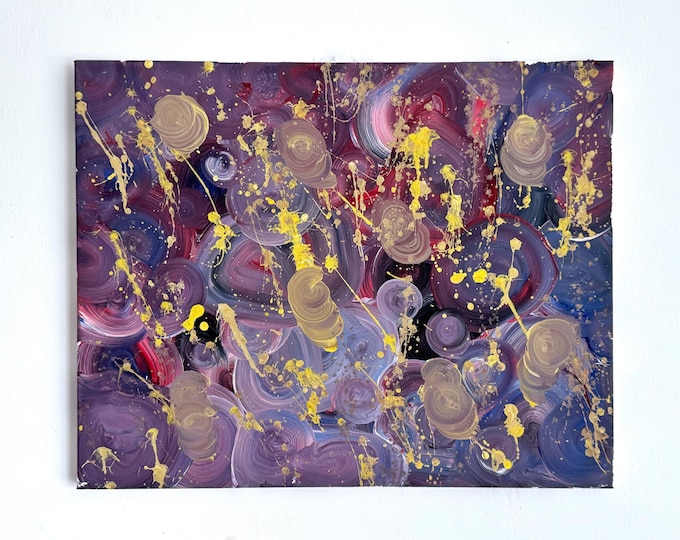 Original Abstract Painting on Canvas 20x16" Acrylic by M