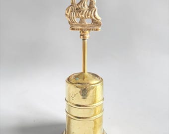 Cepillo y soporte de latón para chimenea, cepillo de crin de caballo HMS Victory, decoración náutica