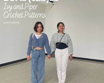 Ivy sweater and Piper cardigan bundle Crochet Pattern - DIY Crochet - Handmade Fashion - Digital PDF File - Tailored Made-to-Measure Fit