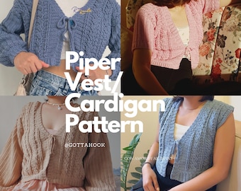 Piper Vest/Cardigan Crochet Pattern by Gottahook
