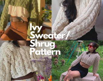 Ivy sweater/shrug Crochet Pattern - DIY Crochet - Handmade Fashion - Digital PDF File - Tailored Made-to-Measure Fit