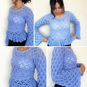 Evelyn Lacy Crochet Top - O Neck & V Neck Options - Instant PDF Download Crochet Pattern image 8