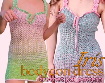 Iris Mini to Maxi Crochet Dress Pattern - Beginner-Friendly, Made-to-Measure PDF Download
