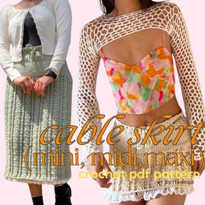 Cable Crochet Skirt Pattern - Mini, Midi, or Maxi, Beginner-Friendly, PDF Download, Made to measure