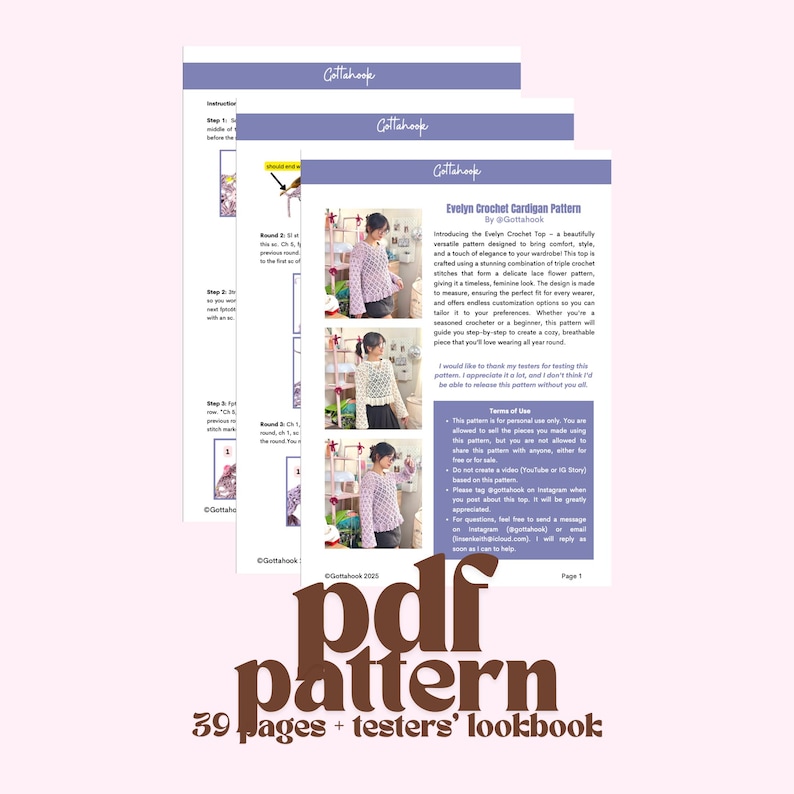 Evelyn Lacy Crochet Top - O Neck & V Neck Options - Instant PDF Download Crochet Pattern image 2